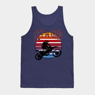 Get A Grip Motor X  Dirt Bike Retro Sunset Art Tank Top